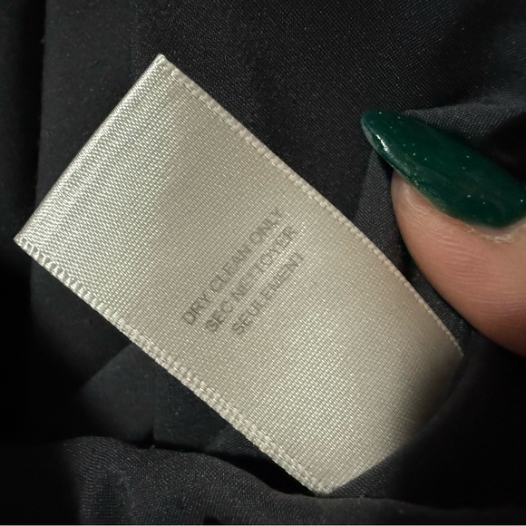 Rebecca Taylor Navy Linen Blend Dress with Lamb Leather Sides & Corset Back 8 - Picture 7 of 8